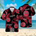 Bacardi Hawaiian Shirt Palm Leaves Pattern