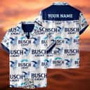 Busch Light Beer Hawaiian Shirt Tropical Flower Pattern Custom Name