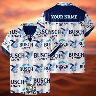 Busch Light Beer Hawaiian Shirt Tropical Flower Pattern Custom Name