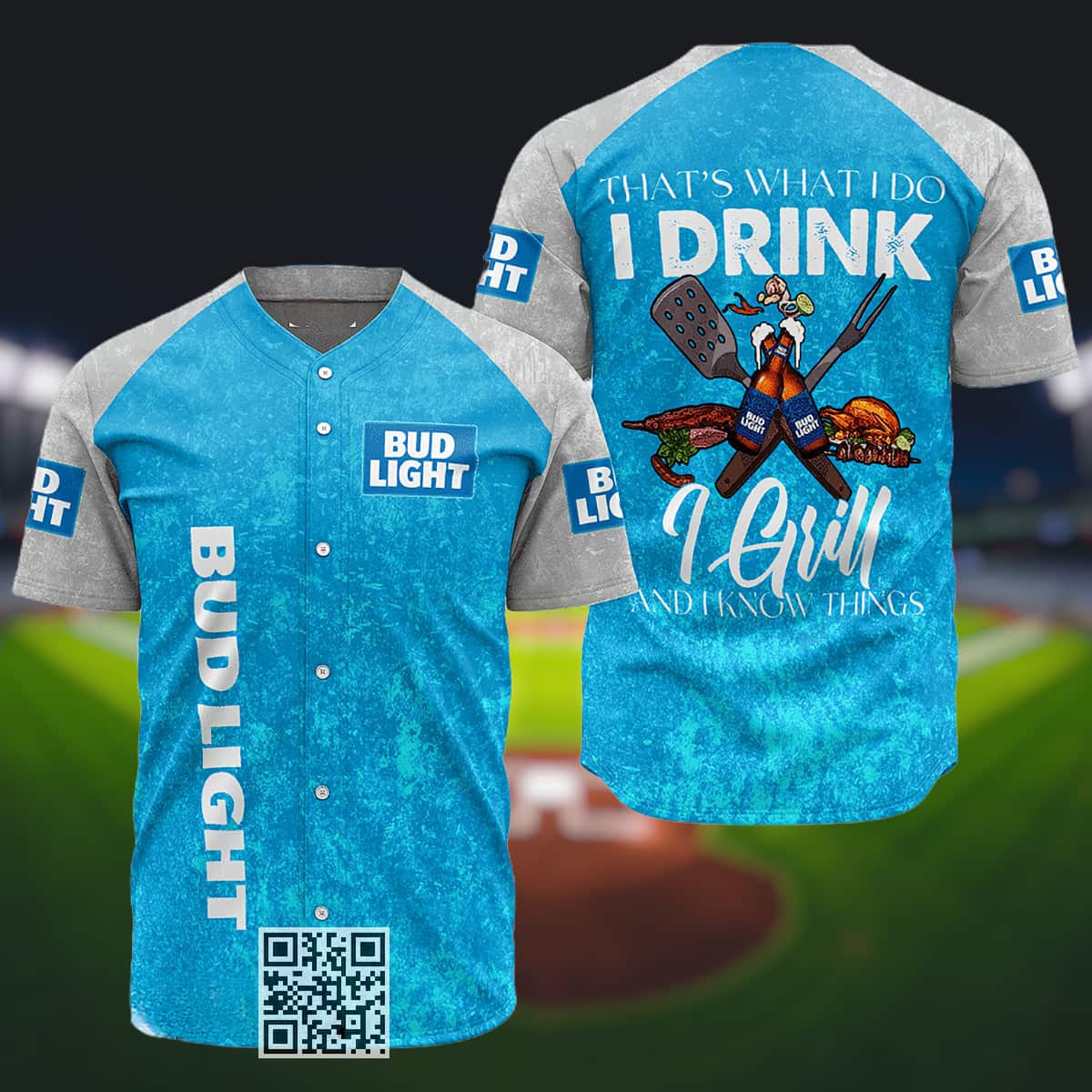 Bud Light Beer Baseball Jersey I Drink I Grill Bud Light Beer Baseball Jersey I Drink I Grill