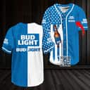 Personalized Bud Light Baseball Jersey US Flag Custom Name