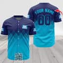 Personalized Bud Light Beer Baseball Jersey Blue Halftone Custom Name