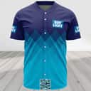 Personalized Bud Light Beer Baseball Jersey Blue Halftone Custom Name