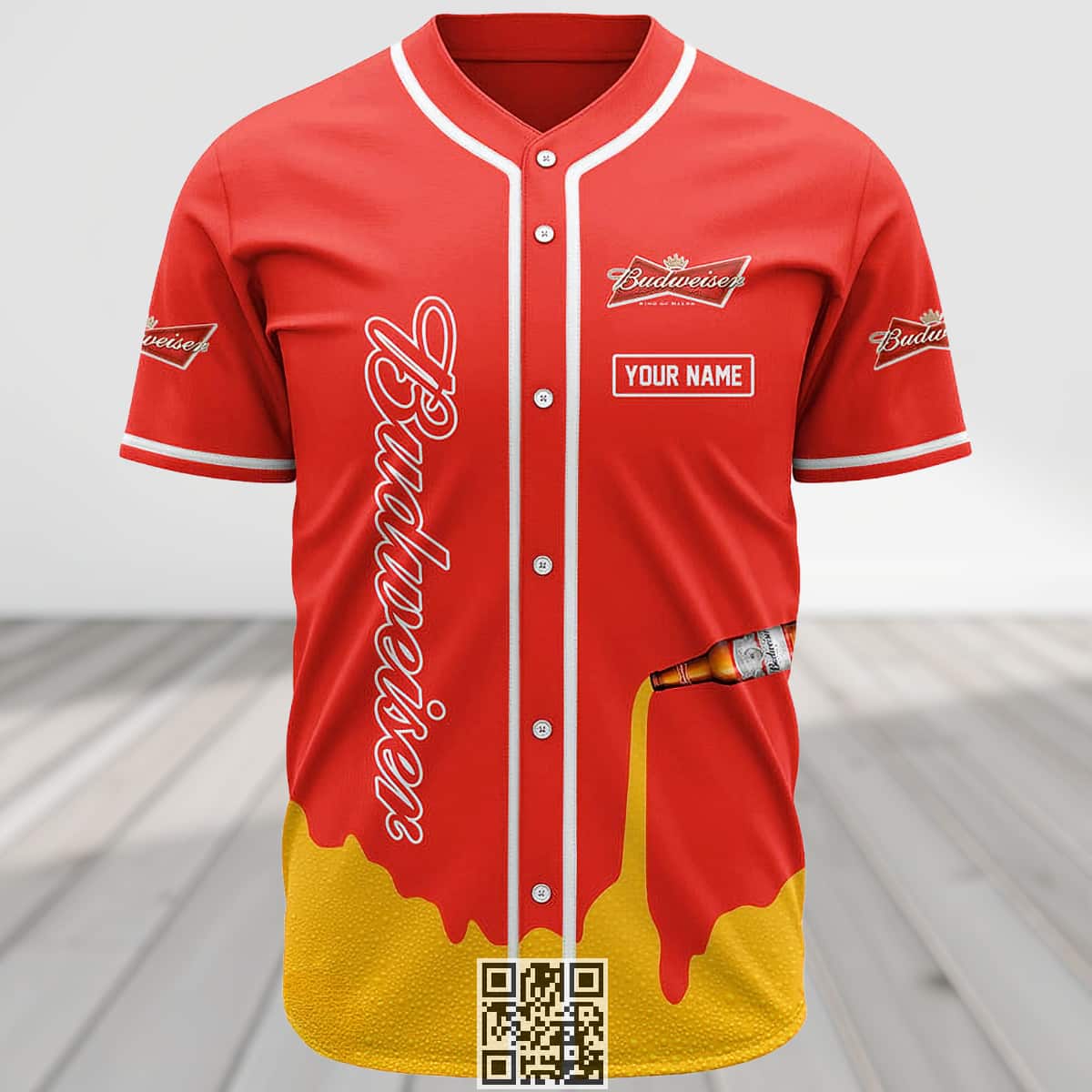 Personalized Budweiser Baseball Jersey Beer Lovers Gift Custom Name Personalized Budweiser Baseball Jersey Beer Lovers Gift Custom Name