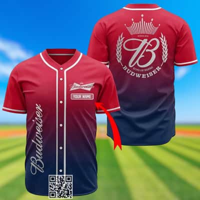 Personalized Budweiser Baseball Jersey Gift For Best Friends Custom Name