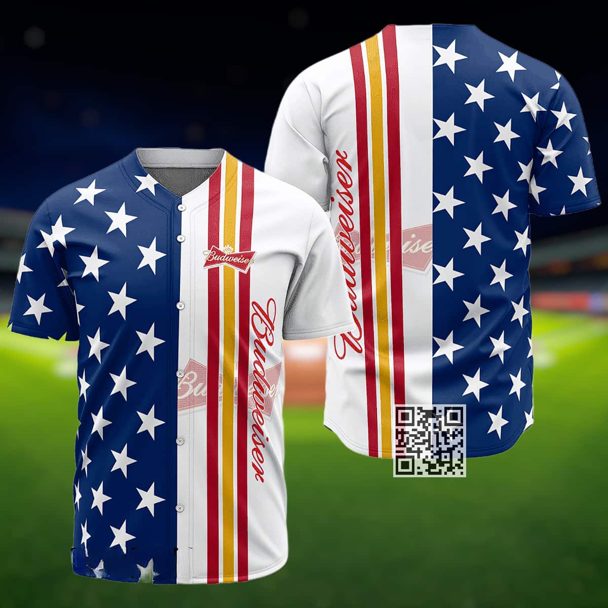 Budweiser Beer Baseball Jersey US Flag Gift For Sport Fans Budweiser Beer Baseball Jersey US Flag Gift For Sport Fans