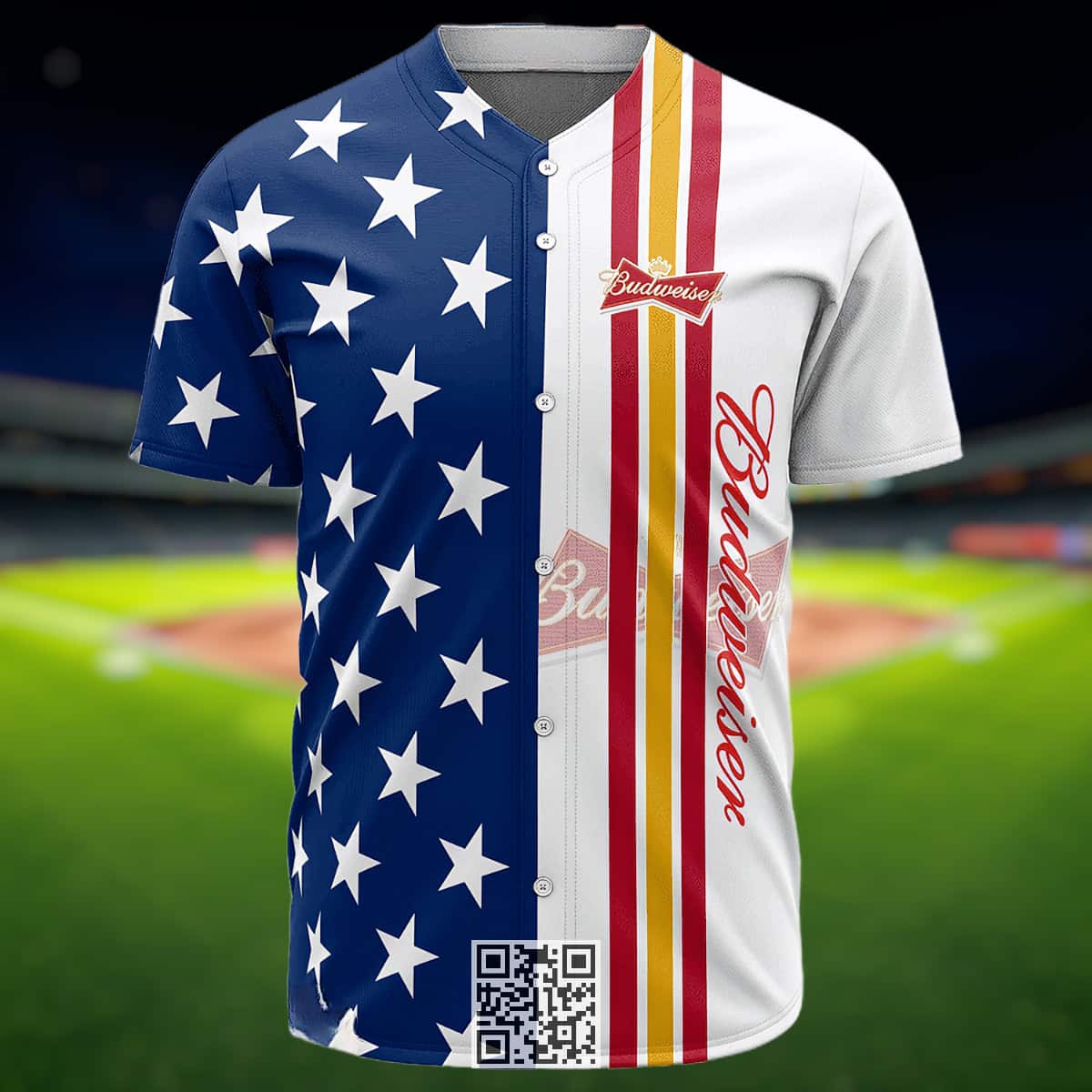 Budweiser Beer Baseball Jersey US Flag Gift For Sport Fans Budweiser Beer Baseball Jersey US Flag Gift For Sport Fans