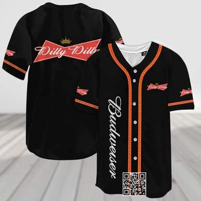 Black Budweiser Baseball Jersey Dilly Dilly