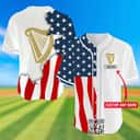 Personalized Guinness Baseball Jersey US Flag Birthday Gift For Beer Lovers