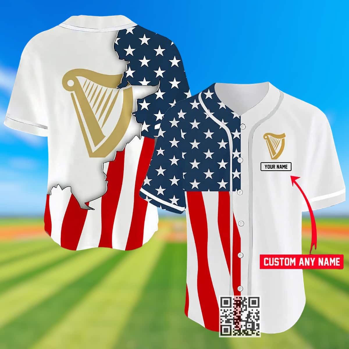 Personalized Guinness Baseball Jersey US Flag Birthday Gift For Beer Lovers Personalized Guinness Baseball Jersey US Flag Birthday Gift For Beer Lovers