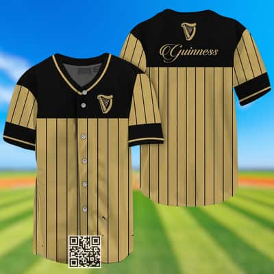 Guinness Baseball Jersey Sleek Black Vertical Striped