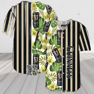 Guinness Beer Baseball Jersey Striped Tropical