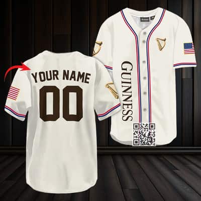 Personalized Guinness Beer Baseball Jersey US Flag Custom Name & Number