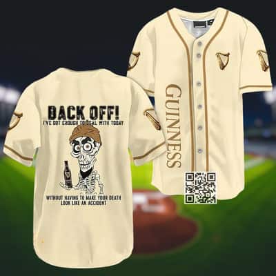 Achmed Back Off With Guinness Beer Baseball Jersey Achmed Back Off With Guinness Beer Baseball Jersey