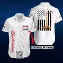 White Budweiser Beer Hawaiian Shirt Custom Name