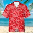 Budweiser Beer Hawaiian Shirt Red Camouflage Pattern Custom Name Number Budweiser Beer Hawaiian Shirt Red Camouflage Pattern Custom Name Number