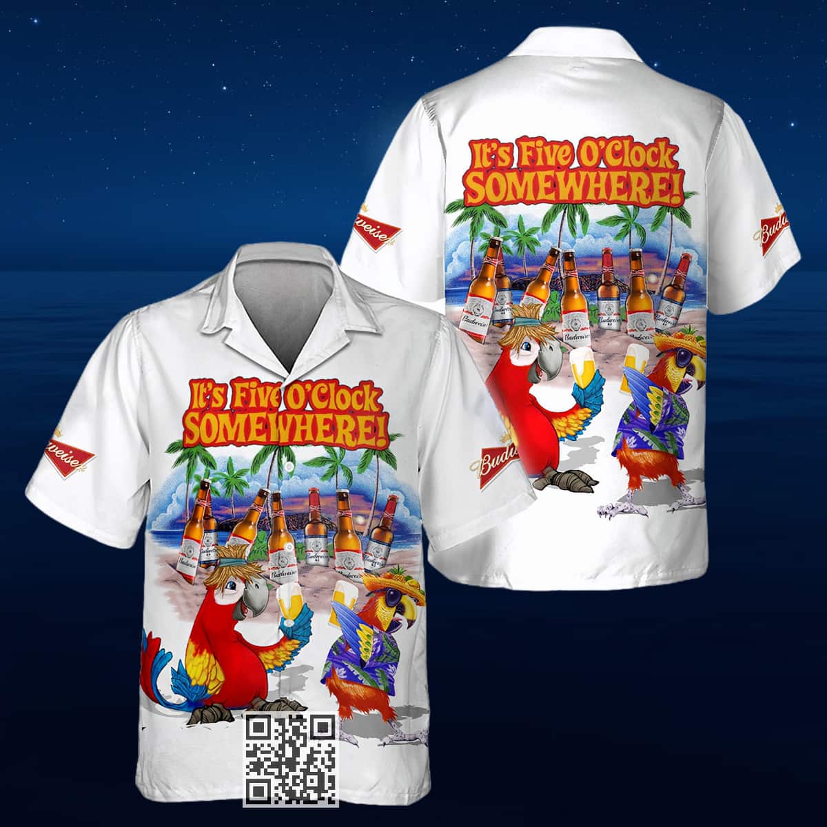 Aloha Budweiser Beer Hawaiian Shirt Funny Parrot It's Five O'Clock Somewhere Aloha Budweiser Beer Hawaiian Shirt Funny Parrot It's Five O'Clock Somewhere