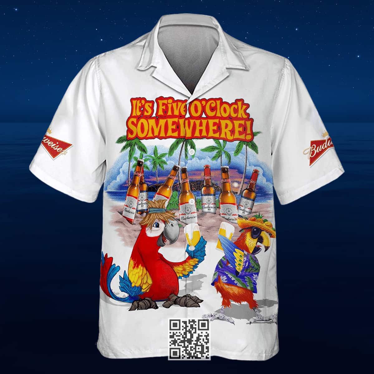 Aloha Budweiser Beer Hawaiian Shirt Funny Parrot It's Five O'Clock Somewhere Aloha Budweiser Beer Hawaiian Shirt Funny Parrot It's Five O'Clock Somewhere