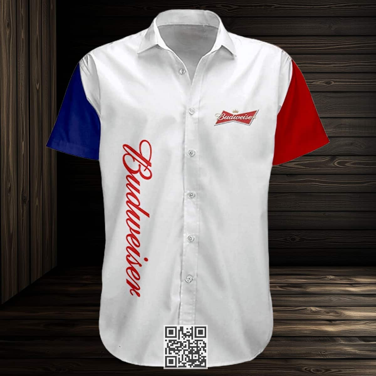 Personalized Budweiser Beer Hawaiian Shirt US Flag Custom Name Number Personalized Budweiser Beer Hawaiian Shirt US Flag Custom Name Number