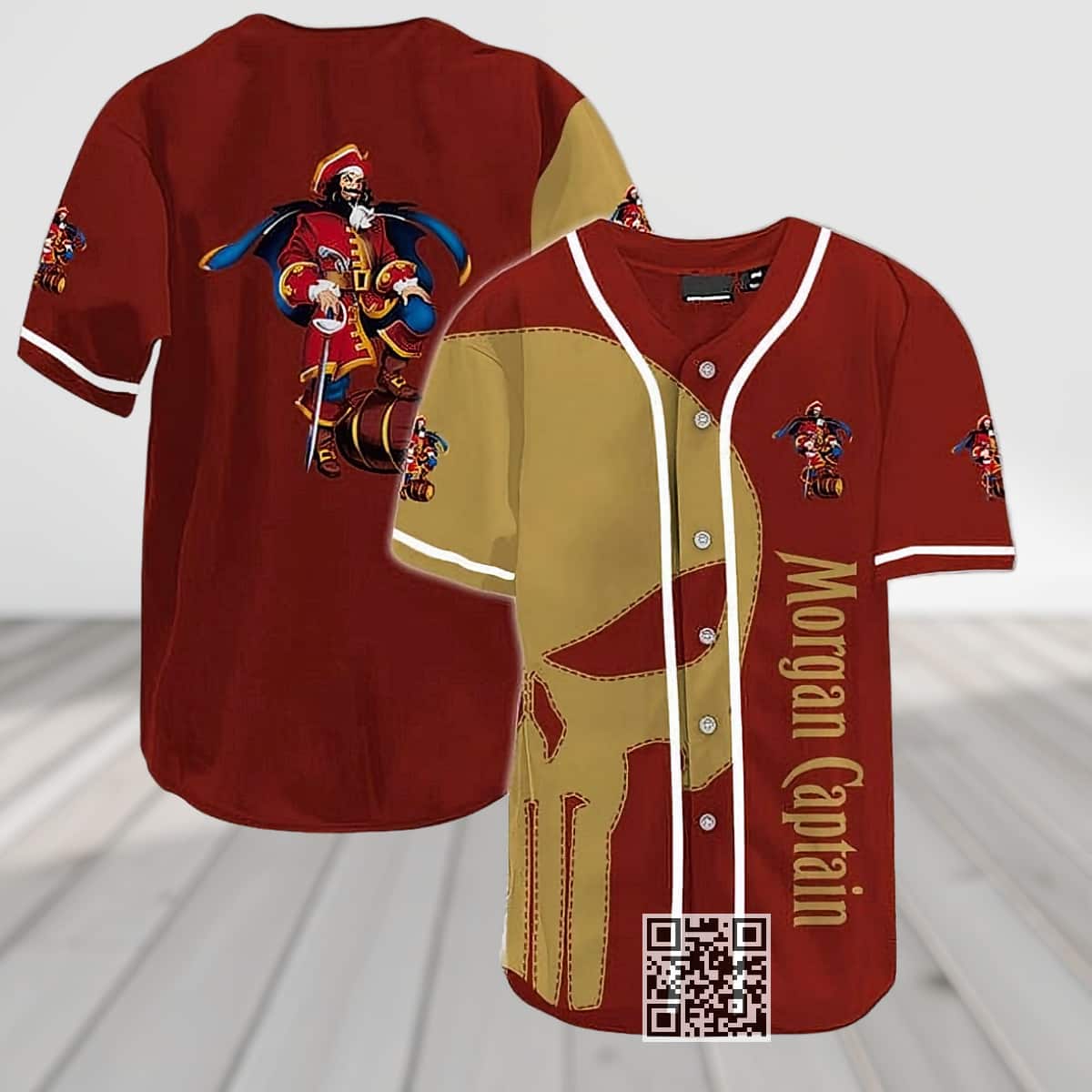 Brown Skull Captain Morgan Baseball Jersey Gift For Rum Lovers Brown Skull Captain Morgan Baseball Jersey Gift For Rum Lovers