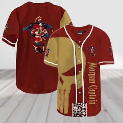 Brown Skull Captain Morgan Baseball Jersey Gift For Rum Lovers