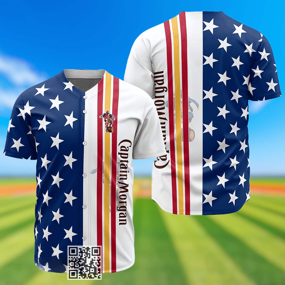 Captain Morgan Baseball Jersey US Flag Gift For Him Captain Morgan Baseball Jersey US Flag Gift For Him