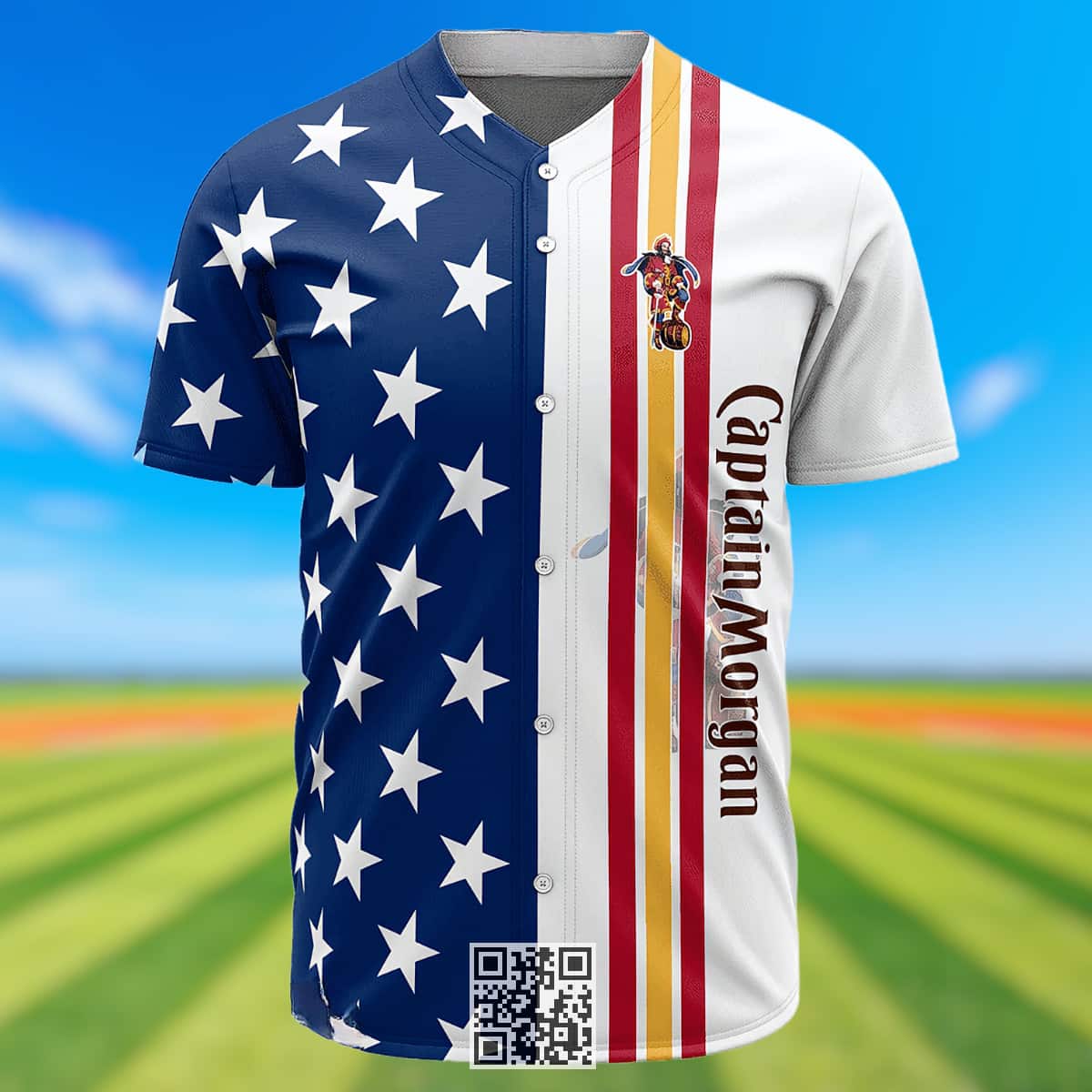 Captain Morgan Baseball Jersey US Flag Gift For Him Captain Morgan Baseball Jersey US Flag Gift For Him