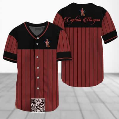 Captain Morgan Baseball Jersey Black Vertical Striped