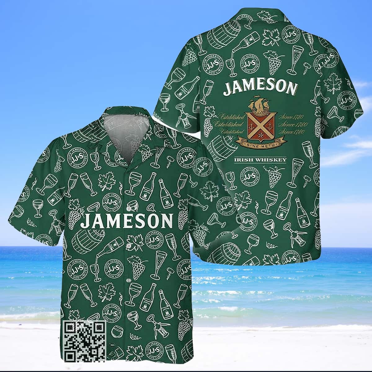 Jameson Irish Whiskey Hawaiian Shirt Doodle Art Summer Beach Gift Jameson Irish Whiskey Hawaiian Shirt Doodle Art Summer Beach Gift