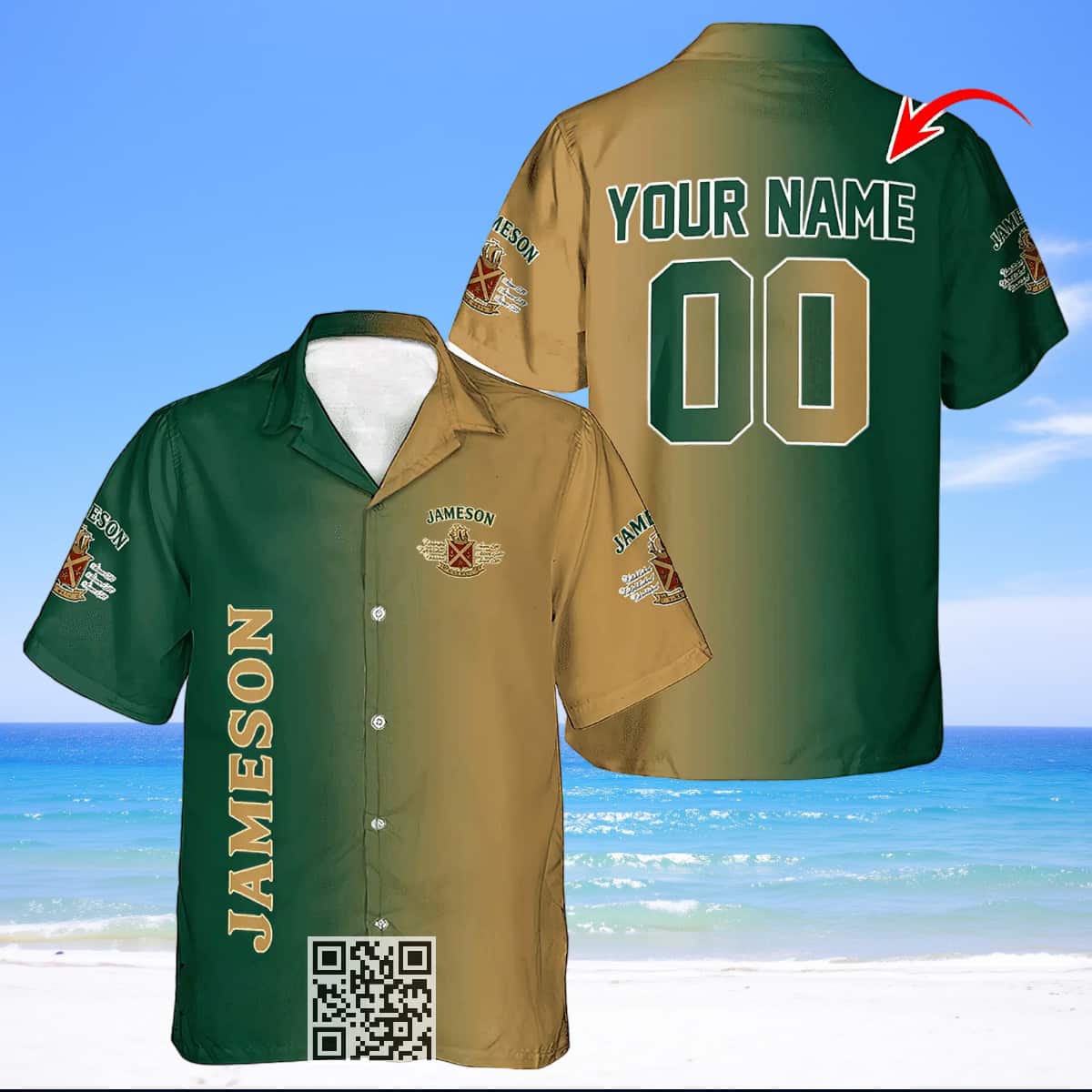 Jameson Whiskey Hawaiian Shirt Gradient Art Custom Name Number Jameson Whiskey Hawaiian Shirt Gradient Art Custom Name Number