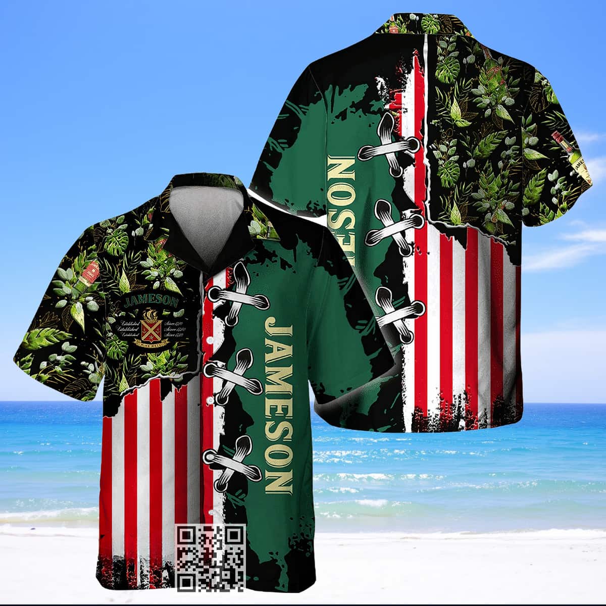 Vintage Jameson Whiskey Hawaiian Shirt Tropical Flower Vintage Jameson Whiskey Hawaiian Shirt Tropical Flower