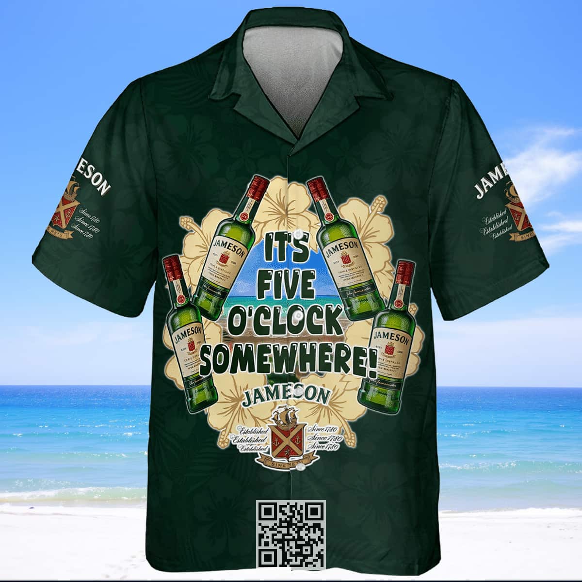 Aloha It's Five O'Clock Somewhere Jameson Whiskey Hawaiian Shirt Aloha It's Five O'Clock Somewhere Jameson Whiskey Hawaiian Shirt