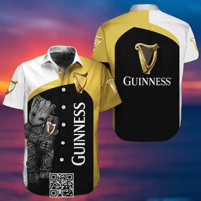 Baby Groot Loves Guinness Beer Hawaiian Shirt