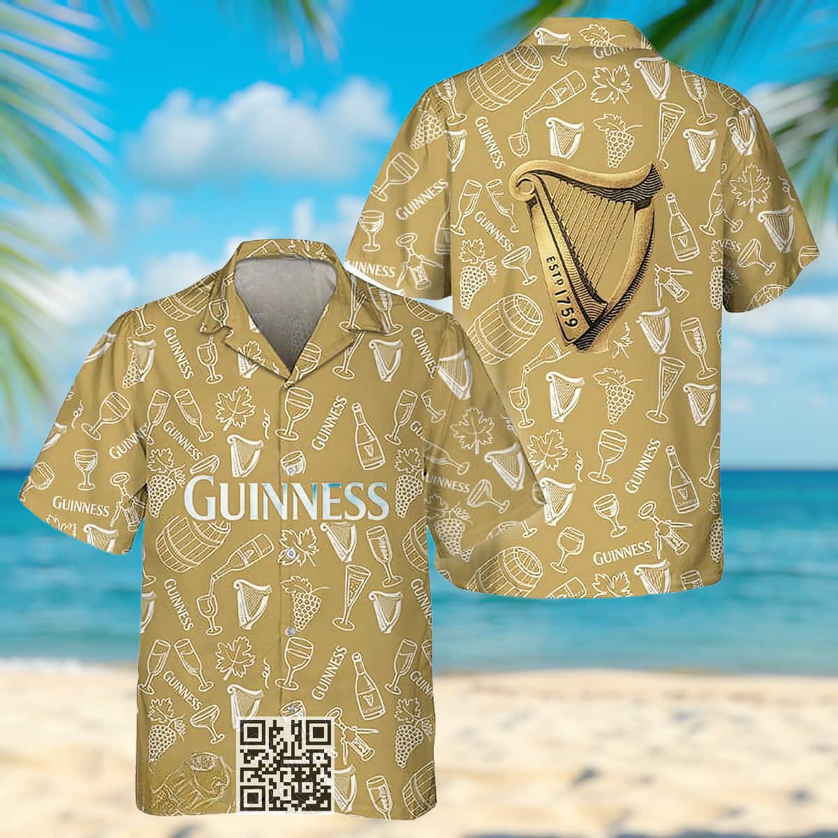 Guinness Beer Hawaiian Shirt Doodle Art Beach Lovers Gift Guinness Beer Hawaiian Shirt Doodle Art Beach Lovers Gift