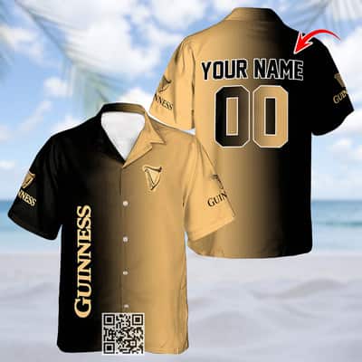 Personalized Guinness Beer Hawaiian Shirt Gradient Custom Name Number