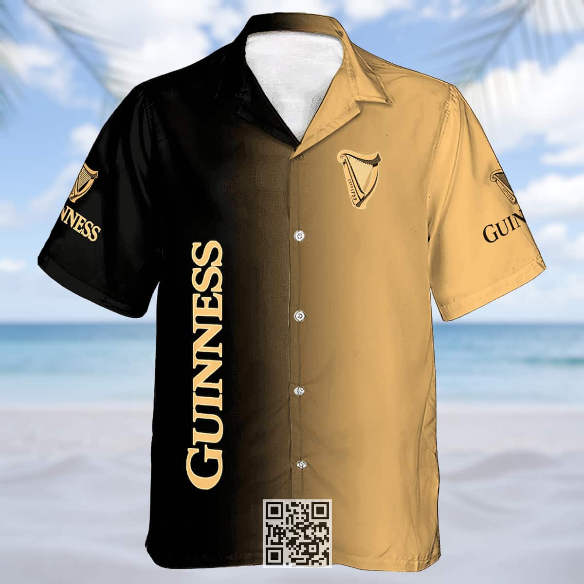 Personalized Guinness Beer Hawaiian Shirt Gradient Custom Name Number Personalized Guinness Beer Hawaiian Shirt Gradient Custom Name Number