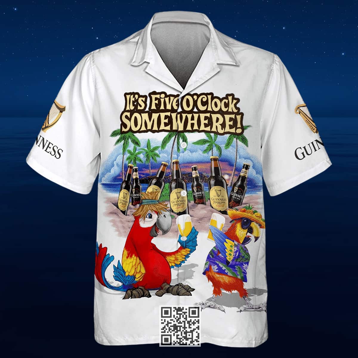 Guinness Beer Hawaiian Shirt Funny Parrot It's Five O'Clock Somewhere Guinness Beer Hawaiian Shirt Funny Parrot It's Five O'Clock Somewhere