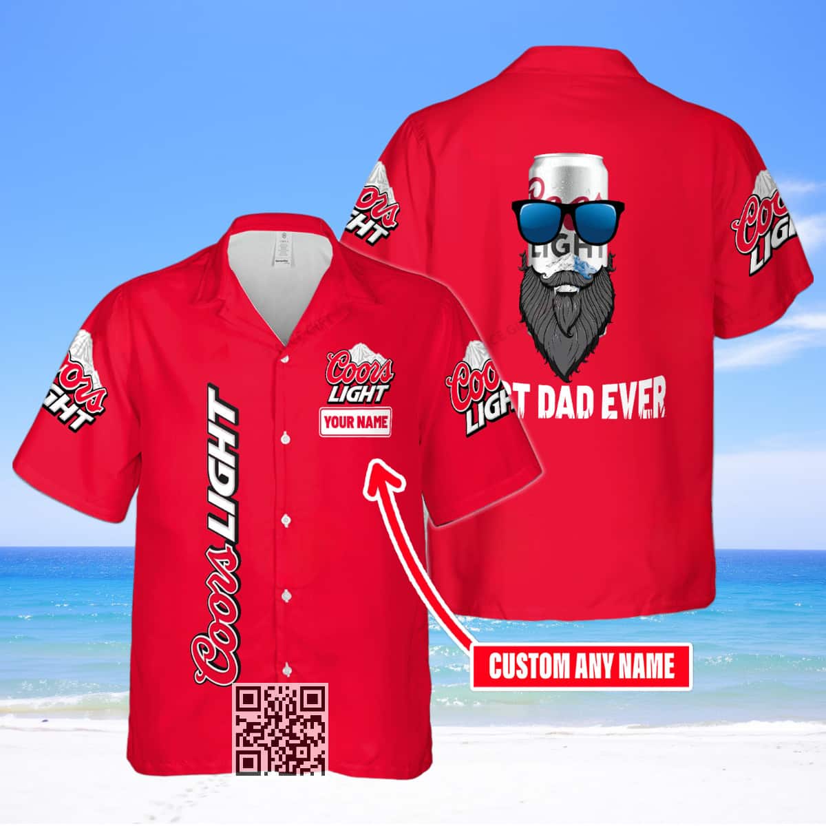 Coors Light Beer Hawaiian Shirt Best Dad Ever Custom Name Coors Light Beer Hawaiian Shirt Best Dad Ever Custom Name