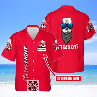 Coors Light Beer Hawaiian Shirt Best Dad Ever Custom Name