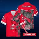 Coors Light Beer Hawaiian Shirt Custom Name Tropical Flower Pattern