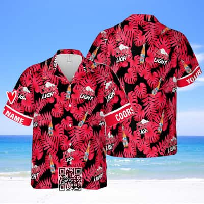 Coors Light Hawaiian Shirt Custom Name Summer Beach Gift