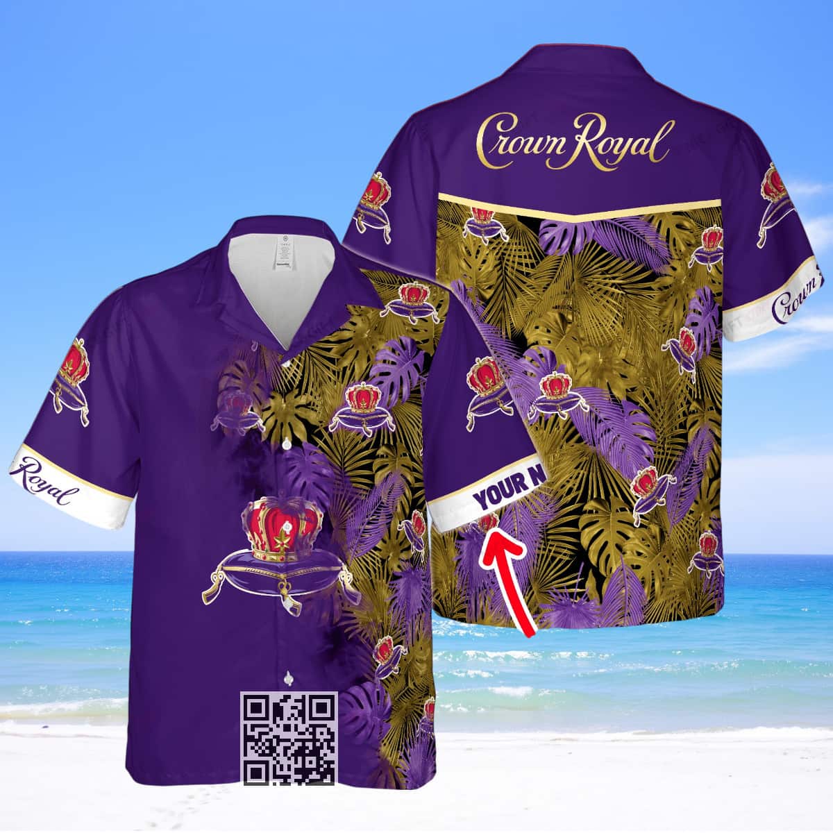 Aloha Crown Royal Hawaiian Shirt Custom Name Beach Vacation Gift Aloha Crown Royal Hawaiian Shirt Custom Name Beach Vacation Gift