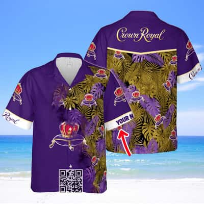 Aloha Crown Royal Hawaiian Shirt Custom Name Beach Vacation Gift