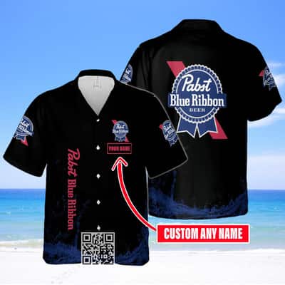 Pabst Blue Ribbon Beer Hawaiian Shirt Beach Lovers Gift Custom Name