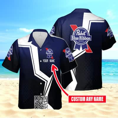 Pabst Blue Ribbon Hawaiian Shirt Custom Name Gift For Beer Lovers