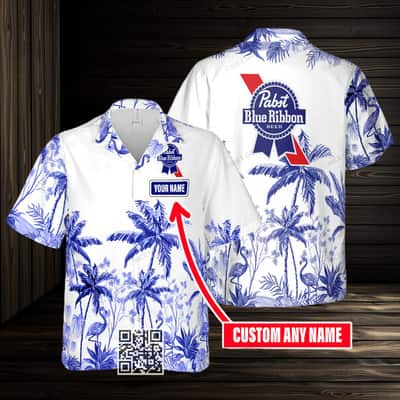 Pabst Blue Ribbon Hawaiian Shirt Beach Lovers Gift Custom Name