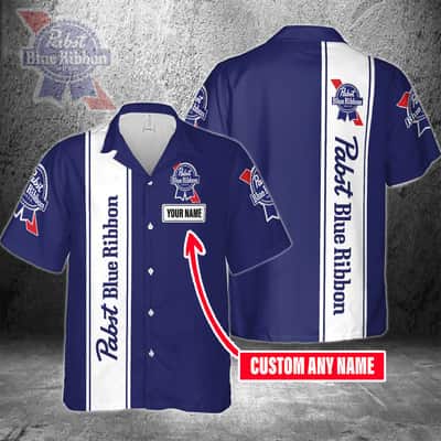 Pabst Blue Ribbon Hawaiian Shirt Beer Lovers Gift Custom Name