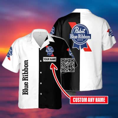 Basic Pabst Blue Ribbon Beer Hawaiian Shirt Custom Name