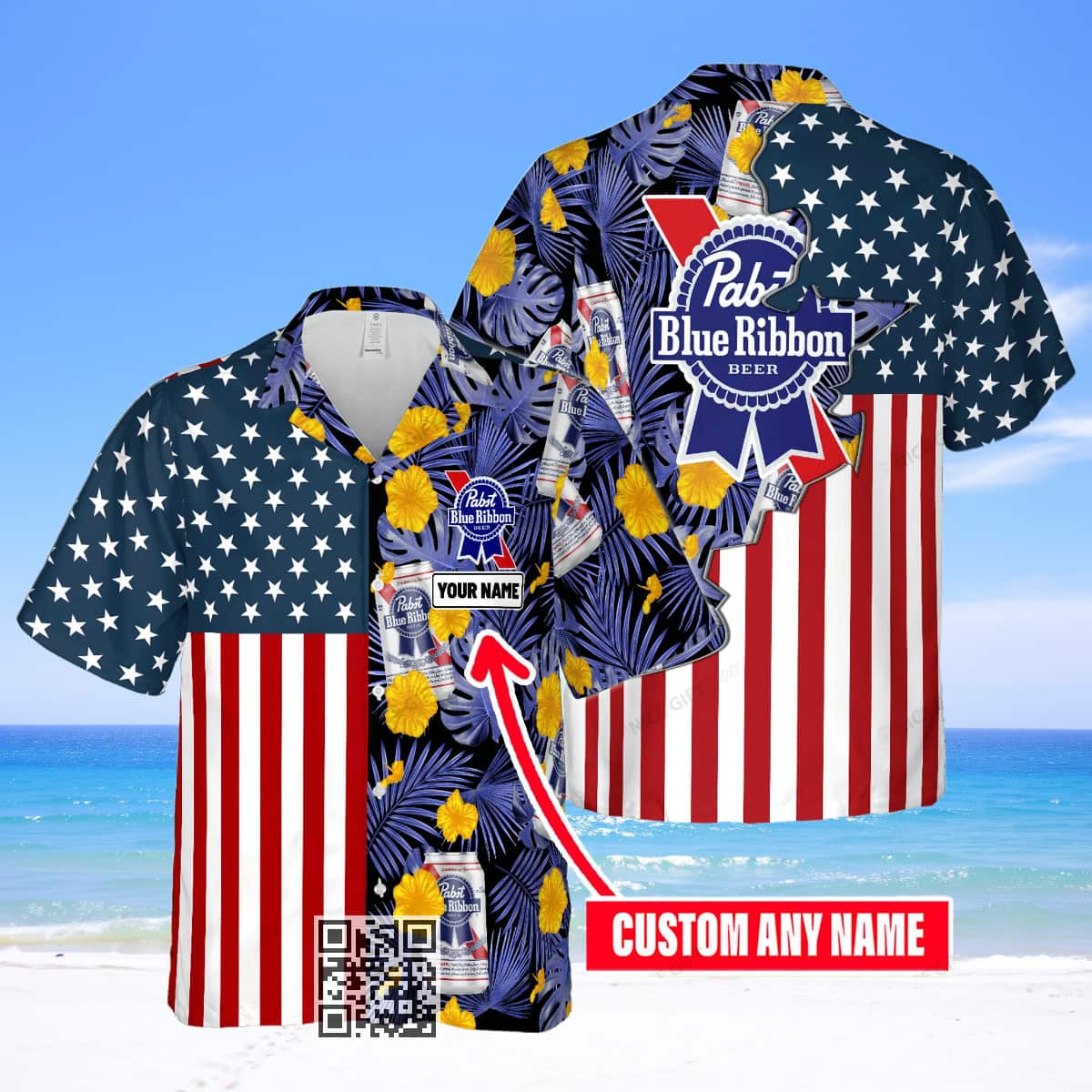 Pabst Blue Ribbon Hawaiian Shirt Summer Gift For Friend Custom Name Pabst Blue Ribbon Hawaiian Shirt Summer Gift For Friend Custom Name
