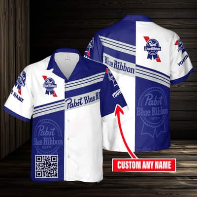 Pabst Blue Ribbon Hawaiian Shirt Custom Name Beach Gift For Dad